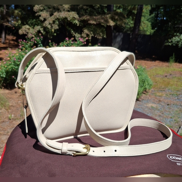 New Vintage Pre 1994 Coach Cooper Zip Bone Leather Shoulder Crossbody Bag #9922 - Picture 1 of 15